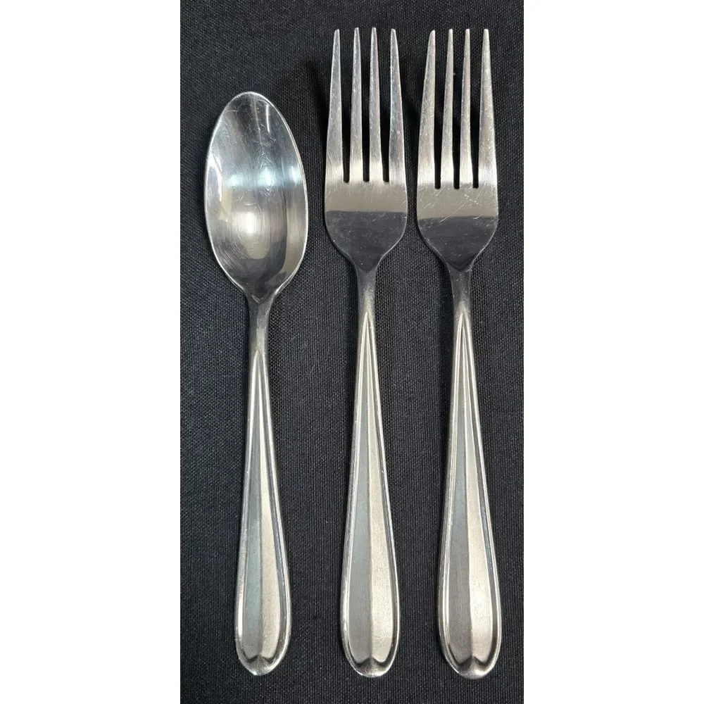 Oneida DYLAN Stainless Glossy Frost‎ Handle Flatware Silverware 3 Piece Set